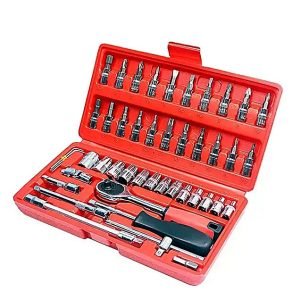 Gedora Socket, Hex Key, Torx and Screwdriver Set, 46 Pieces
