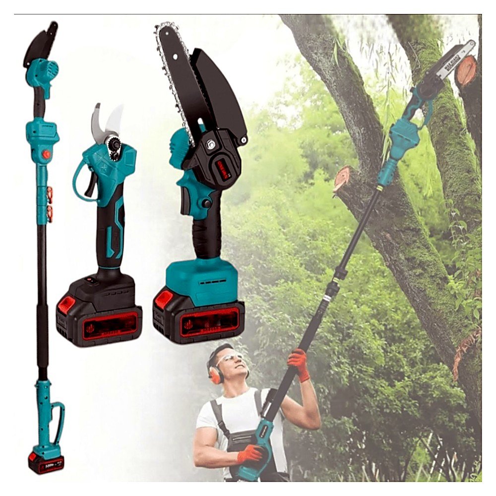 Makita aku set testera + makaze 88v dve baterije sa teleskopom